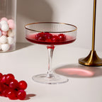 Vertical Golden Edge Cocktail Glass Household Crystal