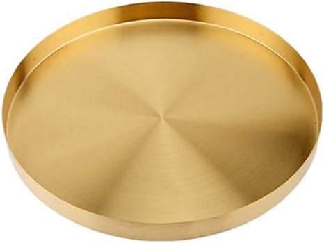 ASY - Plateau Rond Doré en Acier Inoxydable