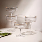 Vertical Golden Edge Cocktail Glass Household Crystal