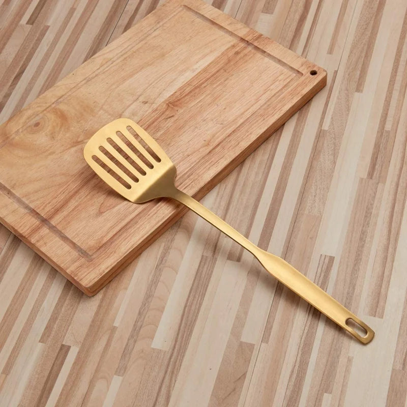 CYU - Set d’Ustensiles de Cuisine Dorés x5