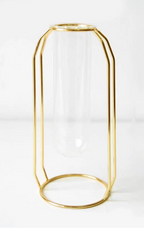 VAS - Vase en verre et métal doré