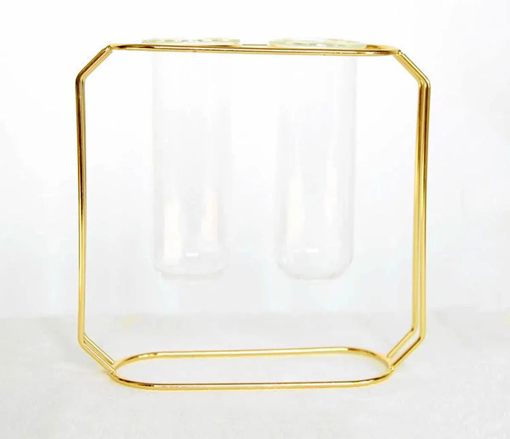 VAS - Vase en verre et métal doré