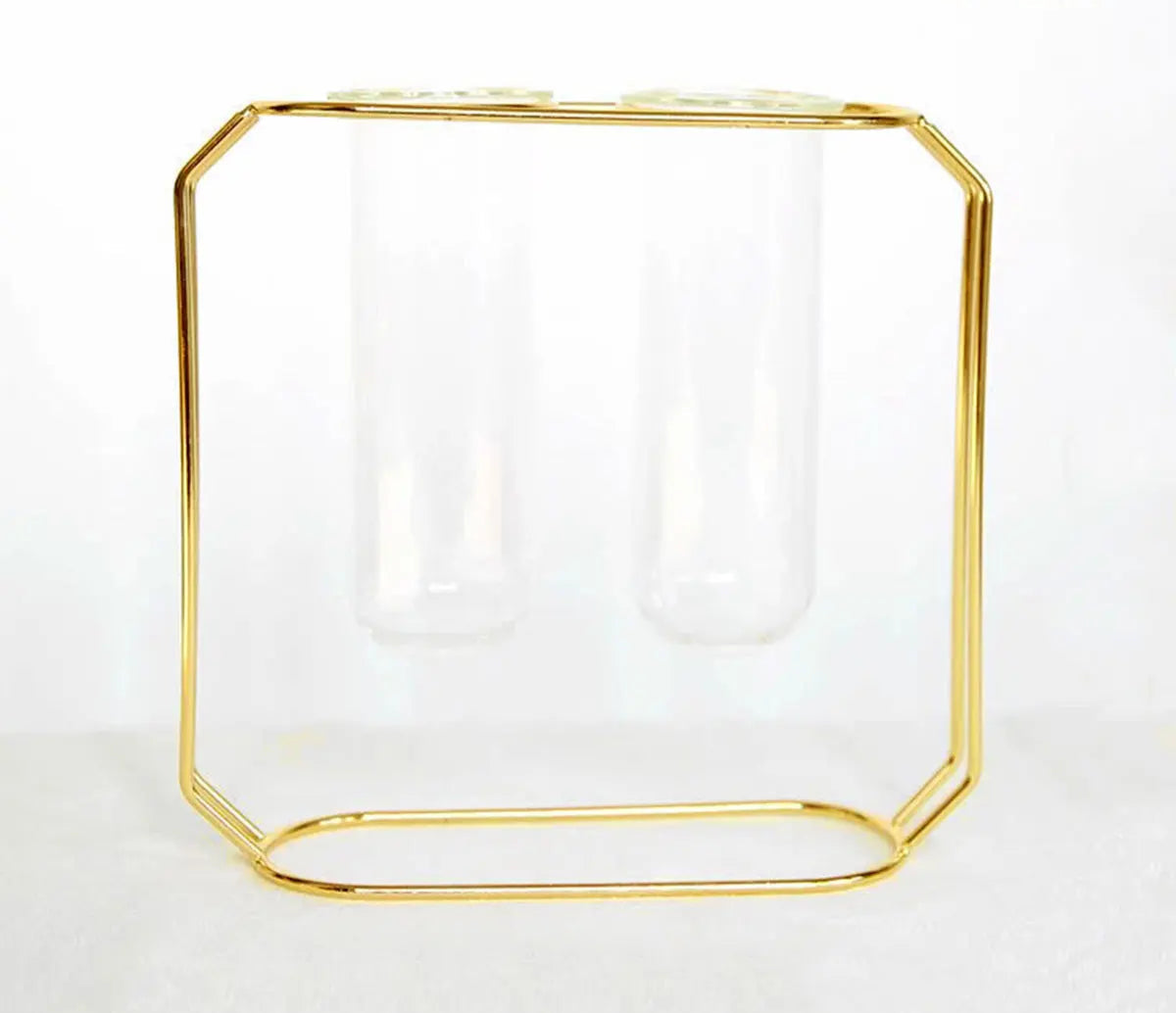VAS - Vase en verre et métal doré