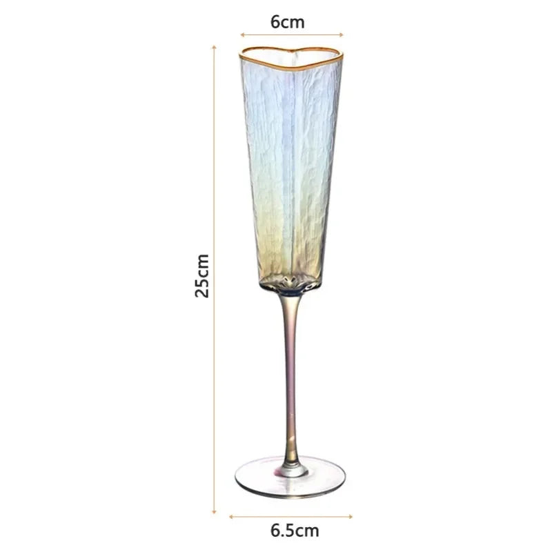VCR - Verres cœur dorés