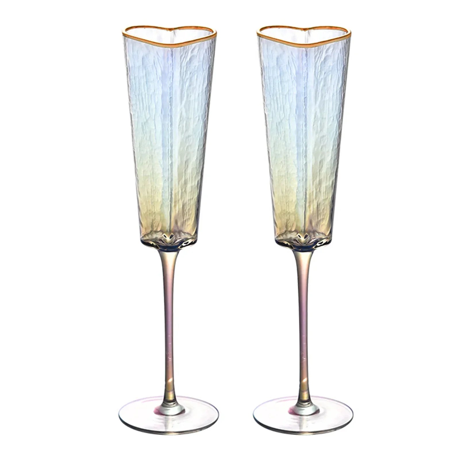 VCR - Verres cœur dorés
