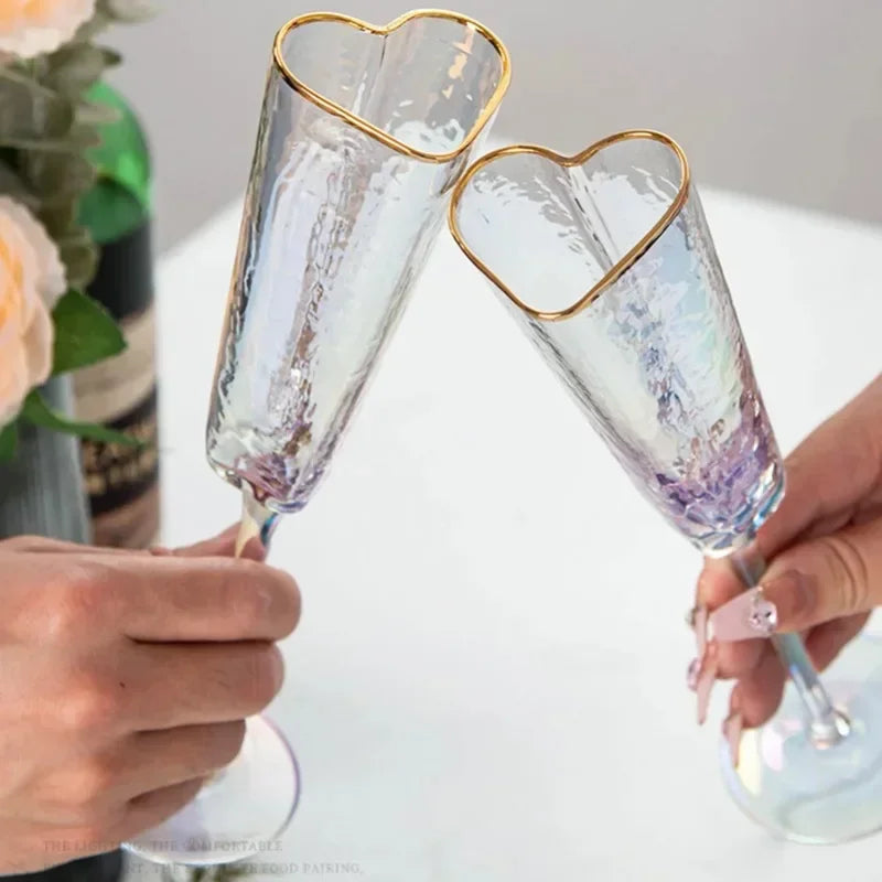 VCR - Verres cœur dorés