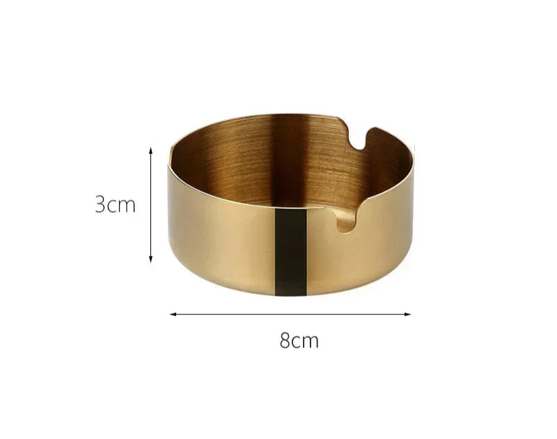 COY - Cendrier Rond en Noyer et Inox