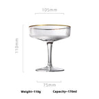 Vertical Golden Edge Cocktail Glass Household Crystal