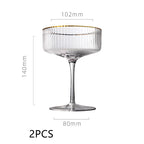 Vertical Golden Edge Cocktail Glass Household Crystal