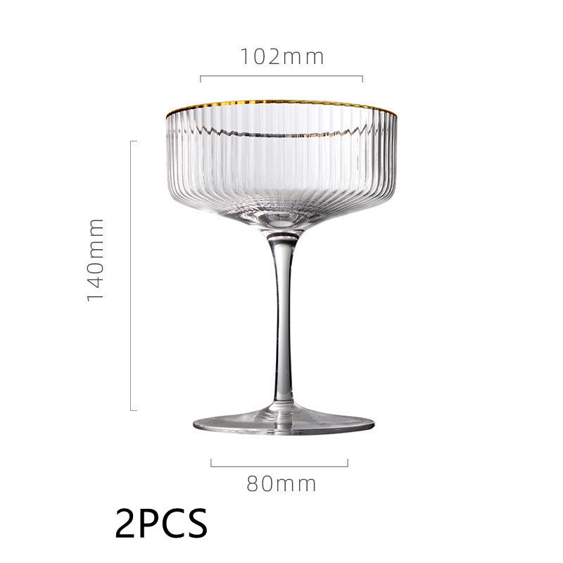 Vertical Golden Edge Cocktail Glass Household Crystal