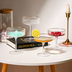 Vertical Golden Edge Cocktail Glass Household Crystal