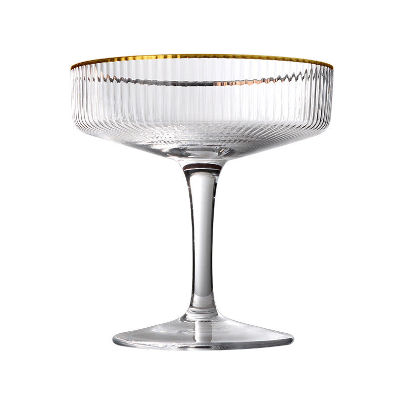 Vertical Golden Edge Cocktail Glass Household Crystal
